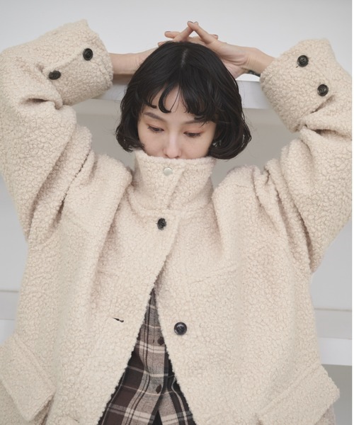 AIC.（エーアイシー）の「2WAYループツイードミドルコート（その他アウター・レディース・ブラック/アイボリー/ブラウン・FREE）」の19枚目の写真