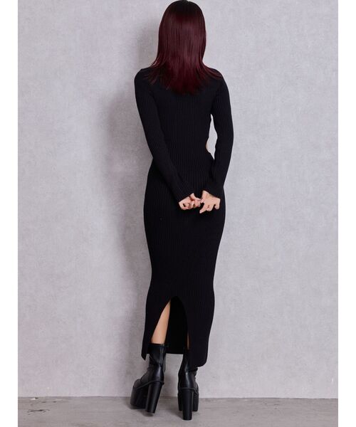 LONG SLEEVE SIDE OPEN ニットワンピース（ワンピース）｜GYDA