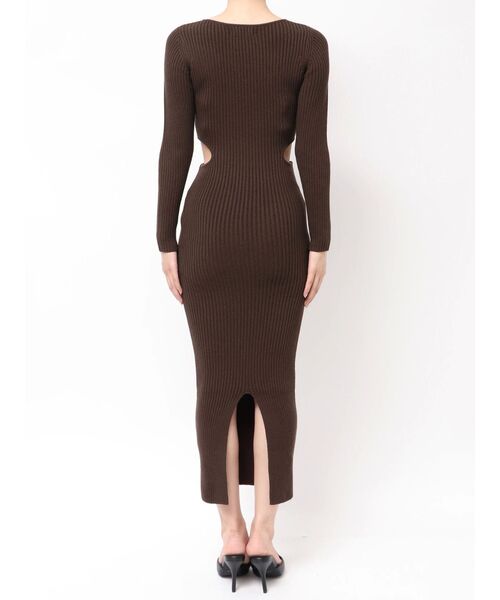 LONG SLEEVE SIDE OPEN ニットワンピース（ワンピース）｜GYDA