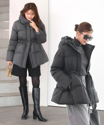 RUIRUE BOUTIQUE（ルイルエブティック）の「フレンチダウン ｜ フーデッド フレンチダウン ミドルコート ｜ アウター / ダウンコート / ロングダウン / ミドルダウン / コート（ダウンジャケット/コート）」