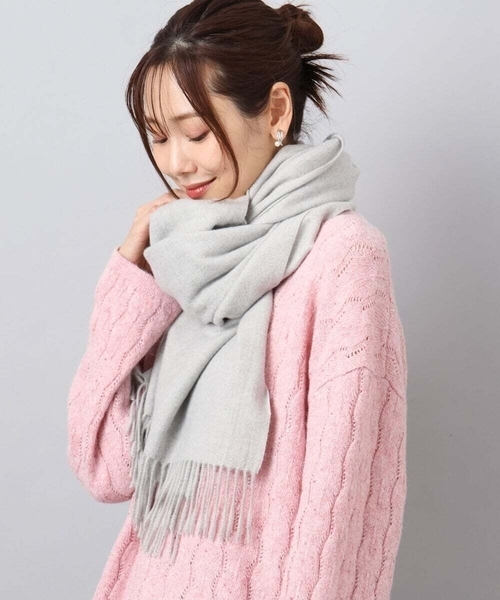 MK MICHEL KLEIN(エムケーミッシェルクラン)の「大判無地ストール/洗える(ストール/ショール・レディース・サンドベージュ/ピンク/グレー/ミント・38)」の1枚目の写真