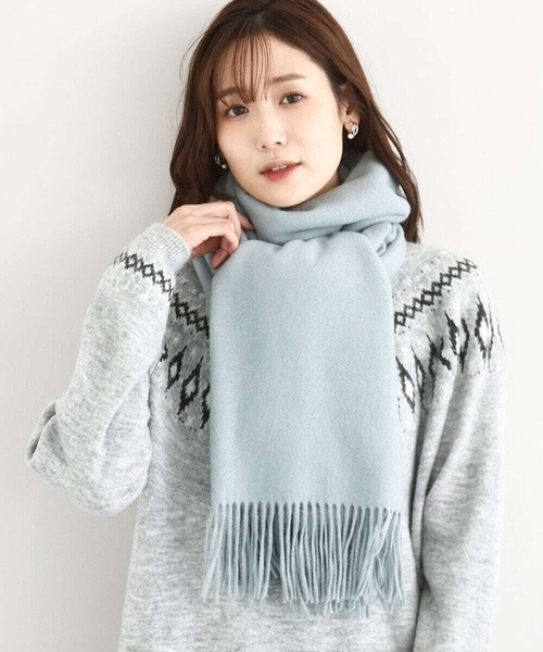 MK MICHEL KLEIN(エムケーミッシェルクラン)の「大判無地ストール/洗える(ストール/ショール・レディース・サンドベージュ/ピンク/グレー/ミント・38)」の3枚目の写真