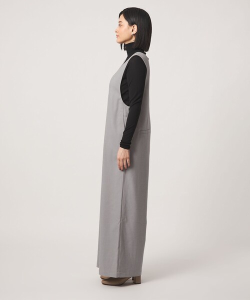 A DAY IN THE LIFE UNITED ARROWS(アデイインザライフユナイテッドアローズ)の「裏起毛 Vネック オールインワン <A DAY IN THE LIFE>(ワンピース・レディース・ネイビー/グレー系/ナチュラル・FREE)」の6枚目の写真