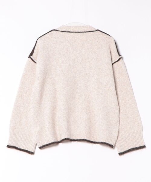 H.TOKYO(エイチトウキョウ)の「ステッチライン短丈ニットプルオーバー(ニット/セーター・レディース・ベージュ/ネイビー/ライトグレー/ブラウン/グレー・FREE)」の6枚目の写真