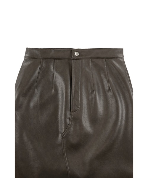 ALEXIA STAM（アリシアスタン）の「Fake Leather Warm Long Skirt /裏起毛フェイクレザースカート（スカート・レディース・ブラウン/ブラック・M/S）」の8枚目の写真