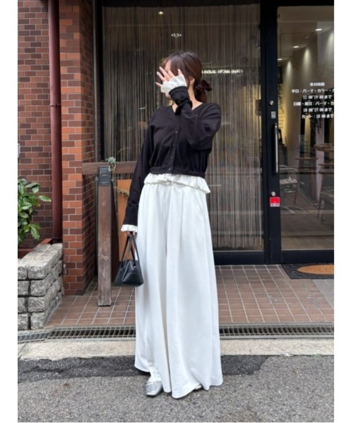 titivate(ティティベイト)の「スーパーワイドタックスウェットパンツ(その他パンツ・レディース・オフホワイト/クリーム/ブラック・L/M/S/SP)」の6枚目の写真