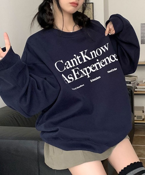 SallyLunn(サリーラン)の「レタリングロゴスウェット(スウェット・レディース・ネイビー/ホワイト・L/M)」の1枚目の写真