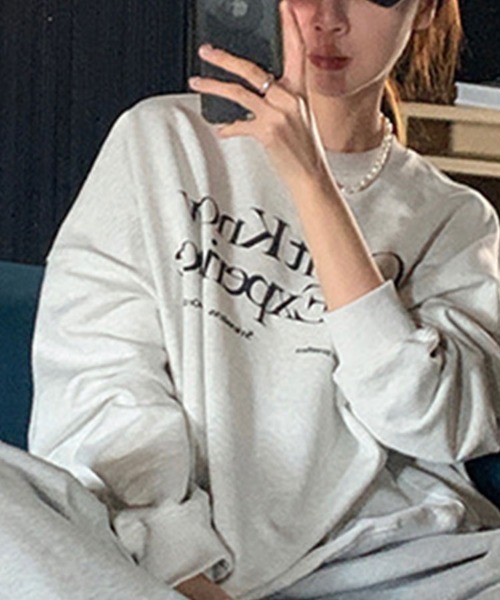 SallyLunn(サリーラン)の「レタリングロゴスウェット(スウェット・レディース・ネイビー/ホワイト・L/M)」の4枚目の写真