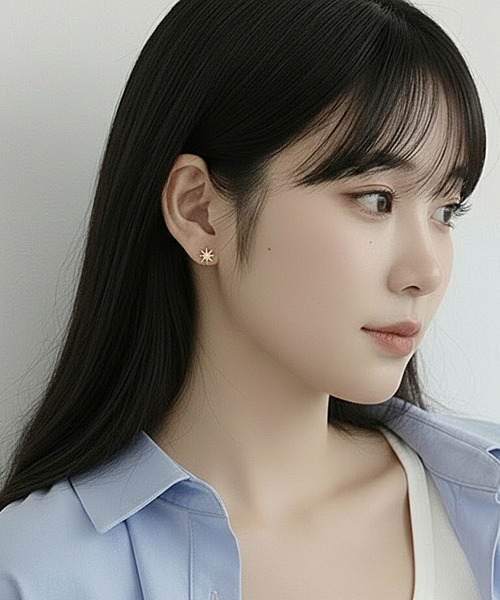 Burner(バーナー)の「【Sonu jewelry(ソヌジュエリー)】 金属アレルギー対応 シンプルピアス oku-pierce-4-9【RBTS】(ピアス(両耳用)・レディース・ゴールド/シルバー・FREE)」の2枚目の写真