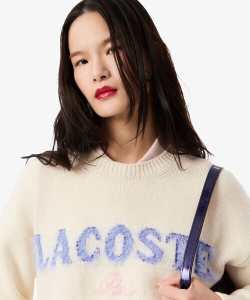 LACOSTE（ラコステ）の「シャギータッチロゴジャカードウールセーター（ニット/セーター・レディース・オフホワイト・34/36/38/40）」の5枚目の写真