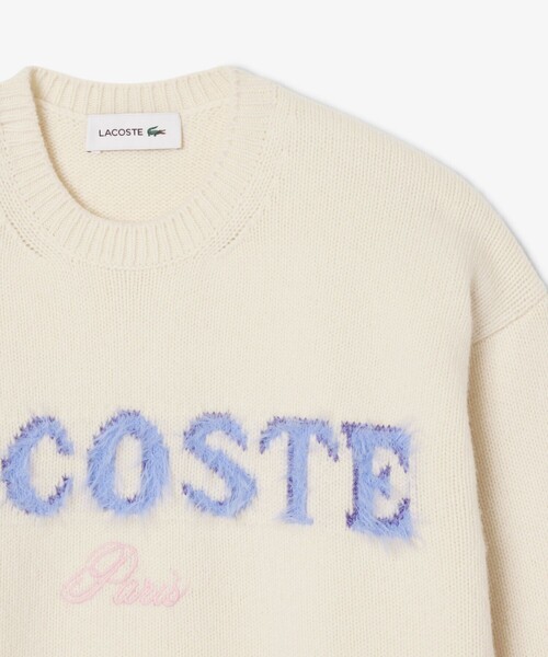 LACOSTE（ラコステ）の「シャギータッチロゴジャカードウールセーター（ニット/セーター・レディース・オフホワイト・34/36/38/40）」の2枚目の写真