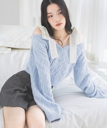 Heather | 2WAYケーブルリボンカーディガン 619279(カーディガン/ボレロ)