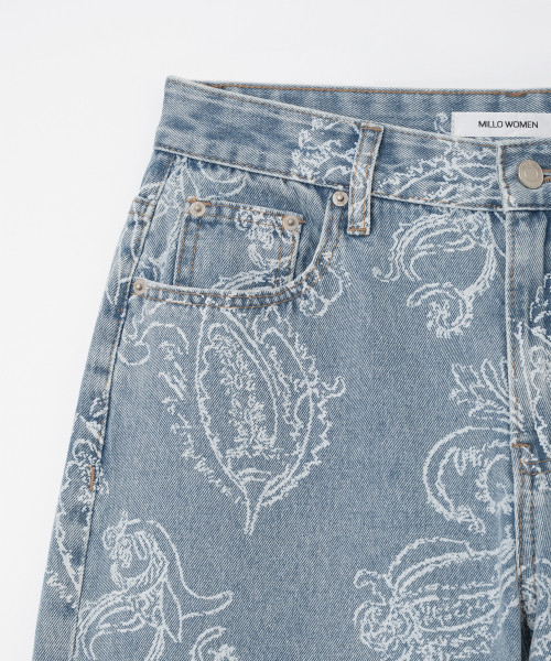 MILLO WOMEN（ミロウーマン）の「ペイズリー ワイドジーンズ [ライトブルー]（デニムパンツ・レディース・その他・SMALL/MEDIUM）」の7枚目の写真
