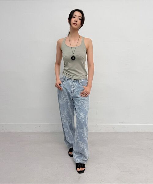 MILLO WOMEN（ミロウーマン）の「ペイズリー ワイドジーンズ [ライトブルー]（デニムパンツ・レディース・その他・SMALL/MEDIUM）」の4枚目の写真