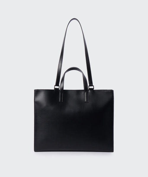 セール】シンセティックレザー レクタングルショルダートートバッグ_