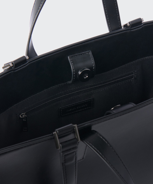 MUSINSA STANDARD（ムシンサスタンダード）の「シンセティックレザー レクタングルショルダートートバッグ_ミディアム [ブラック]（トートバッグ・レディース・その他・FREE）」の15枚目の写真