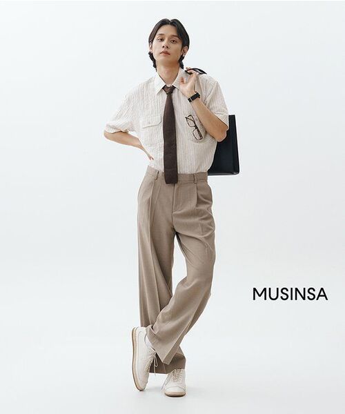 MUSINSA STANDARD（ムシンサスタンダード）の「シンセティックレザー レクタングルショルダートートバッグ_ミディアム [ブラック]（トートバッグ・レディース・その他・FREE）」の13枚目の写真