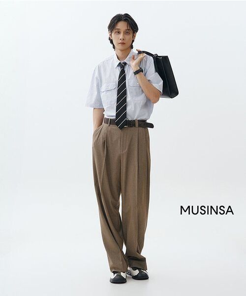 MUSINSA STANDARD（ムシンサスタンダード）の「シンセティックレザー レクタングルショルダートートバッグ_ミディアム [ブラック]（トートバッグ・レディース・その他・FREE）」の12枚目の写真