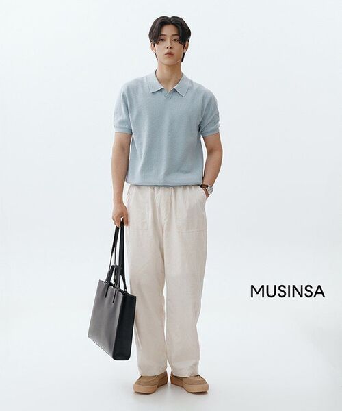 MUSINSA STANDARD（ムシンサスタンダード）の「シンセティックレザー レクタングルショルダートートバッグ_ミディアム [ブラック]（トートバッグ・レディース・その他・FREE）」の10枚目の写真