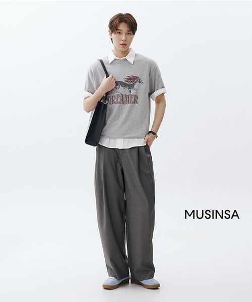 MUSINSA STANDARD（ムシンサスタンダード）の「シンセティックレザー レクタングルショルダートートバッグ_ミディアム [ブラック]（トートバッグ・レディース・その他・FREE）」の7枚目の写真