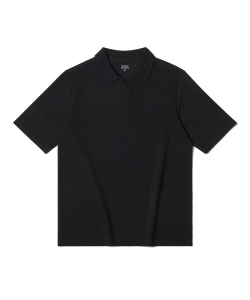 MUSINSA STANDARD（ムシンサスタンダード）の「スリットネックピケポロシャツ[ブラック]（ポロシャツ・メンズ・その他・MEDIUM/LARGE/X-LARGE/XX-LARGE/XXX-LARGE/SMALL）」の3枚目の写真
