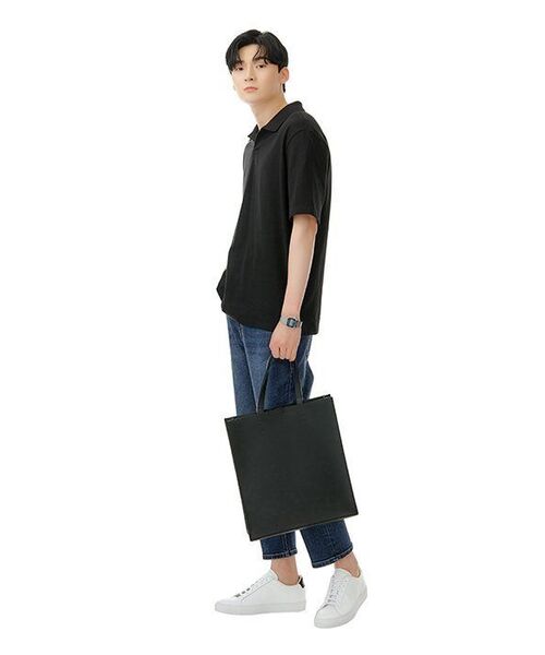 MUSINSA STANDARD（ムシンサスタンダード）の「スリットネックピケポロシャツ[ブラック]（ポロシャツ・メンズ・その他・MEDIUM/LARGE/X-LARGE/XX-LARGE/XXX-LARGE/SMALL）」の10枚目の写真