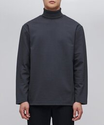フォンテタートルネック長袖Tシャツ[ブルーグレー]
