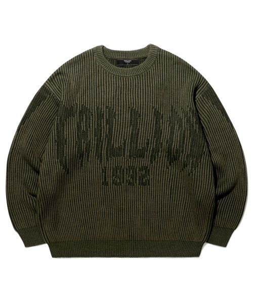TRILLION（トリリオン）の「ウォッシャブルツートンクルーネックグラフィックニット（カーキ）（ニット/セーター・レディース・その他・MEDIUM/LARGE/X-LARGE）」の5枚目の写真