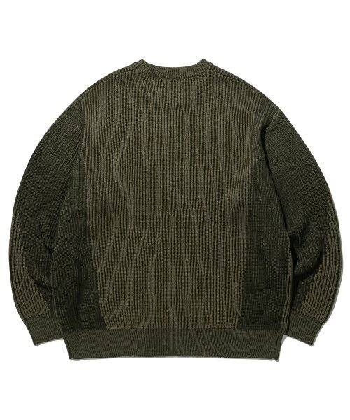 TRILLION（トリリオン）の「ウォッシャブルツートンクルーネックグラフィックニット（カーキ）（ニット/セーター・レディース・その他・MEDIUM/LARGE/X-LARGE）」の6枚目の写真