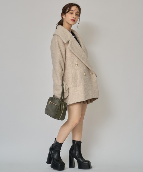 ボアダブルミドルコート（ステンカラーコート）｜REDYAZEL