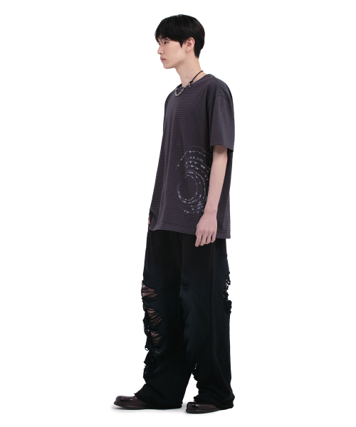 DEFGARMENTS（デフグラメンツ）の「STRIPE ROUTE T-SHIRTS（Tシャツ/カットソー・レディース・その他・MEDIUM/LARGE）」の10枚目の写真