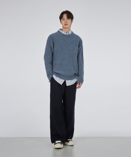 GLW（ジーエルダブリュ）の「マイルドボカシクルーネックスウェットオーバーサイズニットブルー（ニット/セーター・レディース・その他・SMALL/X-SMALL/LARGE/MEDIUM）」の5枚目の写真