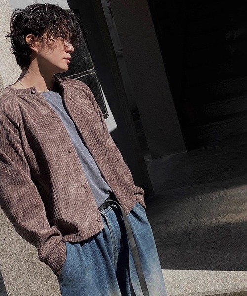 NOWLE(ノウル)の「【NOWLE】コーデュロイ ノーカラー クロップド ボタンジャケット(ノーカラージャケット・メンズ・ブラック/アッシュブラウン/ダークグレー・MEDIUM/LARGE/X-LARGE)」の10枚目の写真
