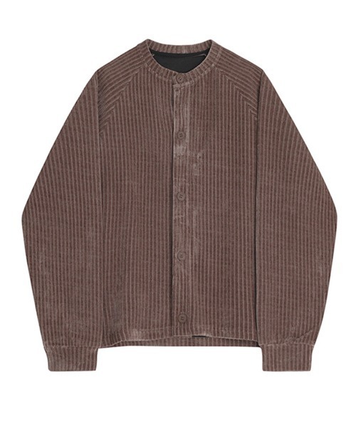 R&D.M.Co- コーデュロイノーカラージャケット　アイボリー STAMP AND DIARY／コットンコーデュロイ ノーカラージャケット