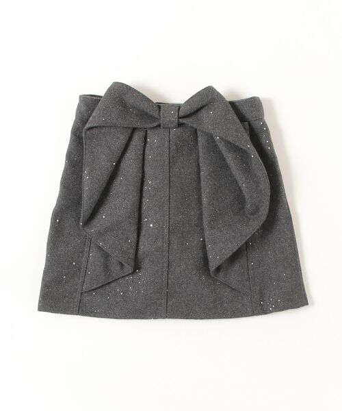 TITTY&CO.（ティティーアンドコー）の「バックリボンラメショートスカート（スカート・レディース・ブラック/グレー・SMALL/MEDIUM）」の3枚目の写真