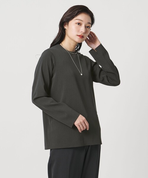 MARW UNITED ARROWS（マルゥ ユナイテッドアローズ）の「＜MARW UNITED ARROWS＞クルーネック ブラウス（シャツ/ブラウス・レディース・ブラック/ネイビー/ダークグレー・FREE）」の2枚目の写真