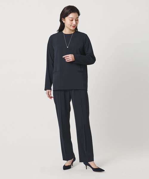 MARW UNITED ARROWS（マルゥ ユナイテッドアローズ）の「＜MARW UNITED ARROWS＞クルーネック ブラウス（シャツ/ブラウス・レディース・ブラック/ネイビー/ダークグレー・FREE）」の4枚目の写真