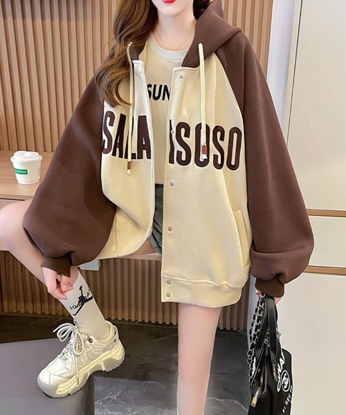 SallyLunn(サリーラン)の「ラグランスリーブフードジャケット(その他アウター・レディース・ネイビー/カーキ/ブラウン・LARGE/MEDIUM)」の18枚目の写真