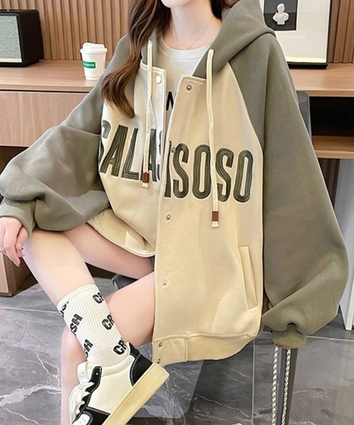 SallyLunn(サリーラン)の「ラグランスリーブフードジャケット(その他アウター・レディース・ネイビー/カーキ/ブラウン・LARGE/MEDIUM)」の20枚目の写真