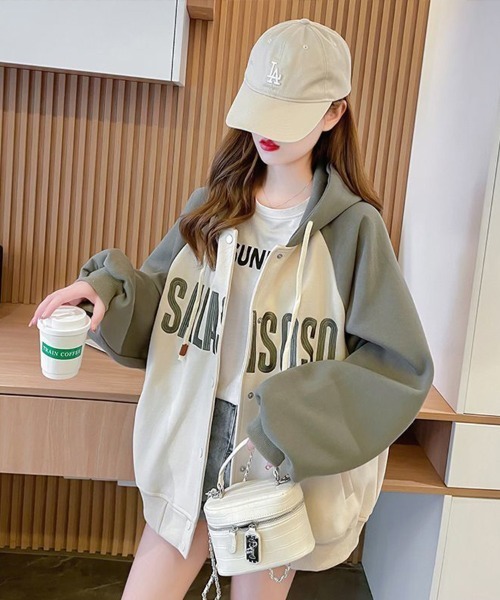 SallyLunn(サリーラン)の「ラグランスリーブフードジャケット(その他アウター・レディース・ネイビー/カーキ/ブラウン・LARGE/MEDIUM)」の21枚目の写真