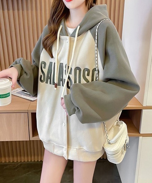 SallyLunn(サリーラン)の「ラグランスリーブフードジャケット(その他アウター・レディース・ネイビー/カーキ/ブラウン・LARGE/MEDIUM)」の12枚目の写真