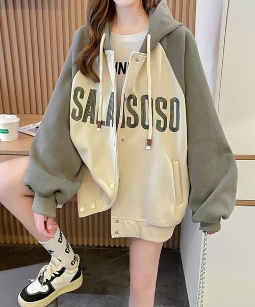 SallyLunn(サリーラン)の「ラグランスリーブフードジャケット(その他アウター・レディース・ネイビー/カーキ/ブラウン・LARGE/MEDIUM)」の14枚目の写真
