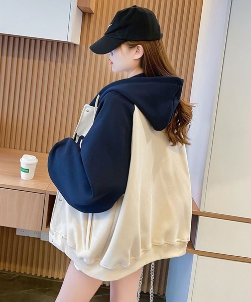 SallyLunn(サリーラン)の「ラグランスリーブフードジャケット(その他アウター・レディース・ネイビー/カーキ/ブラウン・LARGE/MEDIUM)」の6枚目の写真