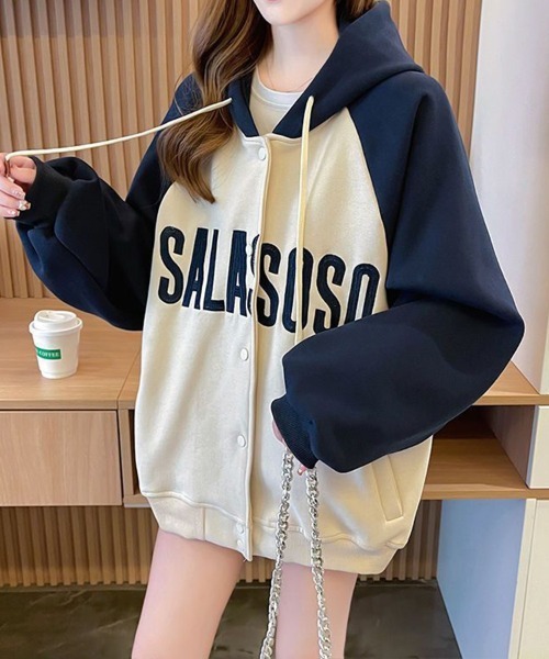 SallyLunn(サリーラン)の「ラグランスリーブフードジャケット(その他アウター・レディース・ネイビー/カーキ/ブラウン・LARGE/MEDIUM)」の9枚目の写真