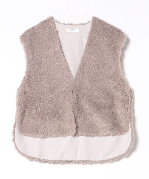 SWITCH BY ARCH（スイッチバイアーチ）の「▼SWITCH by ARCH▼Poodle Fur Vest プードル ファー ベスト ARM-723（ベスト・レディース・チャコールグレー/グレイッシュベージュ・FREE）」の2枚目の写真