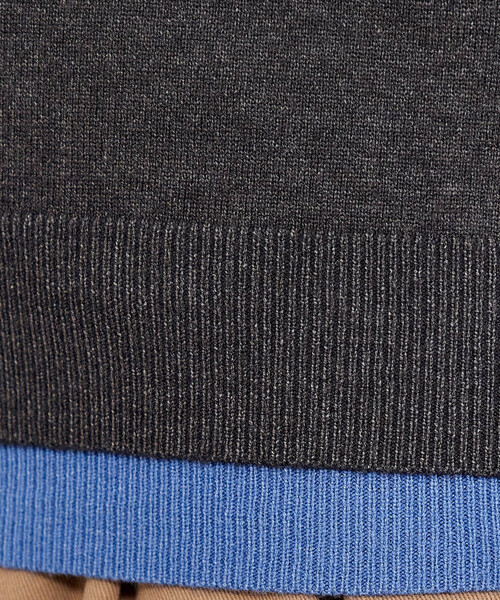 FREAK'S STORE(フリークスストア)の「配色 レイヤードポロニット/襟付きニット/ポロ襟/ハイゲージニット(ニット/セーター・レディース・ネイビー/レッド/ブラウン/ライトグレー・フリ-)」の6枚目の写真