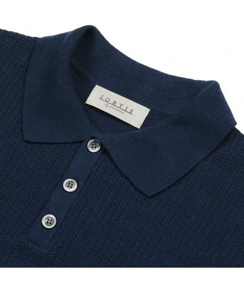 sortie(ソルティ)の「Texture Summer Polo Knit (Blue)(ポロシャツ・メンズ・その他・LARGE/MEDIUM/X-LARGE)」の2枚目の写真