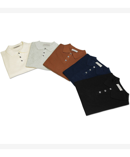 sortie(ソルティ)の「Texture Summer Polo Knit (Blue)(ポロシャツ・メンズ・その他・LARGE/MEDIUM/X-LARGE)」の5枚目の写真