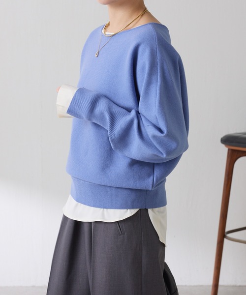 COLLAGE GALLARDAGALANTE（コラージュガリャルダガランテ）の「サテンサイドドロストTブラウス（シャツ/ブラウス・レディース・ダークブラウン/オフホワイト・FREE）」の13枚目の写真