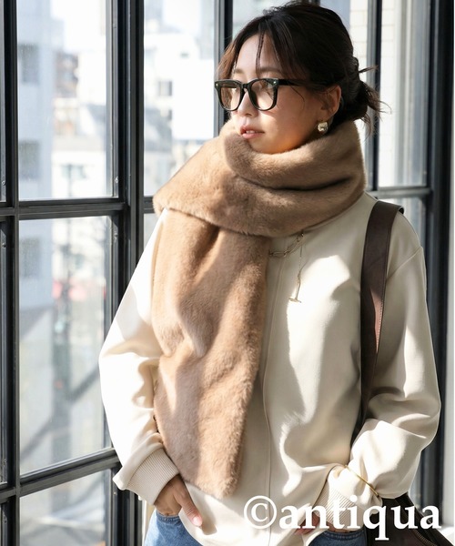 antiqua(アンティカ)の「フェイクファー 3WAY ストールベスト(ベスト・レディース・グレー/ベージュ・ONESIZE)」の20枚目の写真